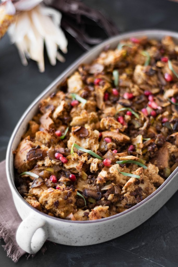 Sausage, Leek and Mushroom Stuffing with Gruyère Cheese Mogwai Soup Blog