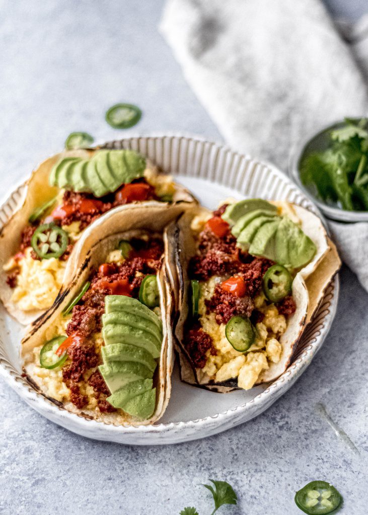 Egg and Chorizo Breakfast Tacos - Mogwai Soup Blog