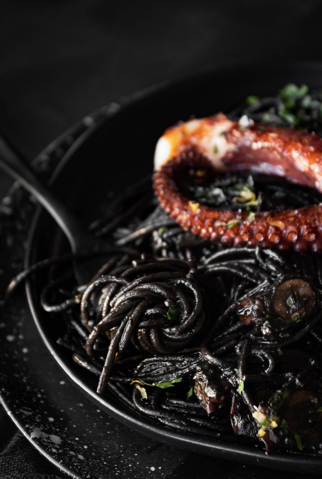 Squid Ink Pasta with Grilled Octopus – Mogwai Soup Blog