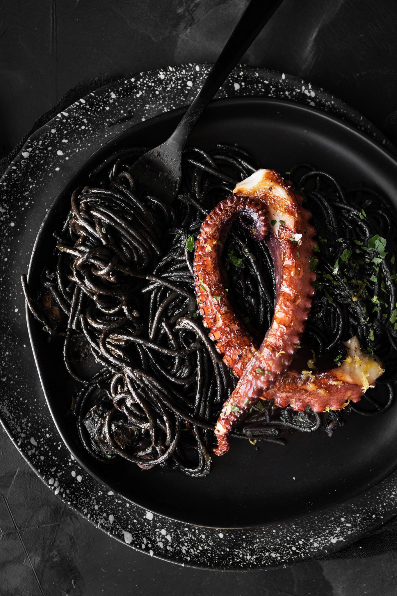 Squid Ink Pasta With Grilled Octopus Mogwai Soup Blog